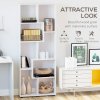 HOMCOM 8-Tier Freestanding Bookcase w/ Melamine Surface Anti-Tipping Foot Pads Home Display Storage Grid Stand Bedroom Living Room Furniture Modern Style 