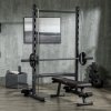 HOMCOM Smith Machine Squat Rack with Pull-Up Bar, Adjustable Weight Rack, Multi-Functional Weight Lifting Barbell Stand for Home, Gym, Strength Training