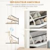 HOMCOM Narrow Shoe Cabinet, Space Saving Shoe Storage Cabinet with 3 Flip Drawers and Adjustable Shelves for 18 Pairs of Shoes for Hallways and Living Room, White