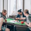 SPORTNOW Foldable Poker Mat for 10 Players, Oval Poker Table Top with Cup Holders, Portable Poker Table Cloth with Carrying Bag, 180 x 90cm - Green
