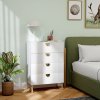 HOMCOM Bedroom Chest of Drawers with Gold Tone Handle, Modern Fluted 4-Drawer Dresser with Metal Legs for Living Room, Hallway, White