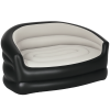 Outsunny 2 Person Inflatable Sofa Couch, Inflatable Chair with Soft Plush Fabric, for Camping, Gaming, Reading and Movie Watching, Grey