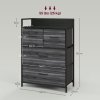 HOMCOM Bedroom Chest of Drawers, Fabric Dresser with 4 Drawers, Storage Organiser Unit with Open Shelf and Metal Frame for Living Room, Entryway
