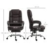 Vinsetto Office Chair with 6-point Vibration Massage and Heat, PU Leather High Back Recliner Desk Chair with Adjustable Height, Armrest, Footrest for Home, Dark Brown