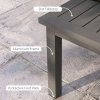 Outsunny Aluminium Outdoor Coffee Table, Rectangular Patio Side Table with Slat Tabletop for Indoor, Garden, Balcony, 100cm x 60 cm, Brown