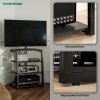 HOMCOM HiFi Stand, 4-Tier Media Storage Shelf with Adjustable Shelves, Power Strip Rack for Router, Record Player, Printer, Industrial TV Stand for up to 28 Inch TVs