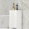 kleankin High Gloss Bathroom Cabinet, Free Standing Storage Cupboard with Doors and Adjustable Shelves, White