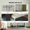 PawHut Guinea Pig Cage, 2 in 1 Rabbit Cage Pet Playpen with Removable Top, 2 Separate Area, Waterproof Oxford Fabric Floor, Perch, Ramp, Small Animal Cage for Guinea Pigs, Bunnies, Hedgehogs, Black