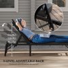 Outsunny Folding Sun Lounger, 5-Position Adjustable Reclining Garden Lounger, Garden Chaise Lounge Sunbed Recliner Chair with Steel Frame for Beach, Porch, Patio, Camping, Black
