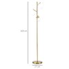 HOMCOM 3-Light Tree Floor Lamps for Living Room, Modern Standing Lamp for Bedroom with Globe Lampshade, Steel Base, Bulb not Included, Gold Tone