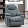 HOMCOM Riser and Recliner Chair for the Elderly, Quick Assembly, Fabric Overstuffed Lift Chair with Vibration Massage and Heat, Remote Control, Side Pockets, Cup Holders, Pocket Spring, Charcoal Grey