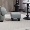 HOMCOM Faux Leather Footstool, Small Foot Rest, Rectangle Sofa Stool for Bedroom Living Room, Grey