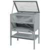 PawHut Wooden Hamster Cage with Storage Shelf, Small Animal Exercise Play House with Openable Top, for Hamsters, Gerbils, 60 x 40 x 80 cm - Grey