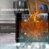 Outsunny Smokeless Fire Pit, 45cm Portable Wood Burning Firepit with Poker, Stainless Steel Liner for Garden Camping Bonfire Party, Metal, Black