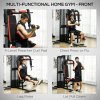 SPORTNOW Multi Gym Workout Station with 65kg Weight Stack, Sit Up Bench, Push Up Stand, Dip Station, Adjustable, for Home Gym, Full Body Strength Training