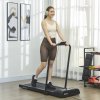 HOMCOM 1.5HP Foldable Walking Treadmill, 1-8km/h Aerobic Exercise Machine with LED Display and Wheels, for Home Office Training Room, Blue