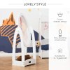 HOMCOM Free Standing Full Length Mirror, Child's Dressing Mirror with storage shelf, Children's White Bedroom Furniture 360?? Rotation MDF, For 3- 8 Years Old, 40L x 30W x 104H cm