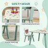 ZONEKIZ Kids Table and Chair Set, Toddler Table with 2 Chairs, Three Piece Toddler Activity Furniture Set for Bedroom, Nursery, Playroom, Green