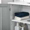 kleankin Modern Under Sink Cabinet with 2 Doors, Bathroom Vanity Unit, Pedestal Under Sink Design, Storage Cupboard with Adjustable Shelves