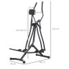HOMCOM Upright Elliptical Cross Trainer, Air Walker Glider Home Gym, Cross Trainer Fitness Exercise Machine with LCD Monitor - Black
