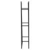 HOMCOM Metal Firewood Log Holder Tall Firewood Rack Indoor Outdoor Fireplace Wood Storage Shelf with Side Rails, Rust-Resistant, Black, 40W x 25D x 150H cm