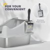 PawHut Cat Litter Tray Stainless Steel, Cat Litter Box High Sided with Metal Litter Scoop, Never Absorbs Odors, Anti Leakage & Easy to Clean, 43 x 33 x 25 cm, Grey