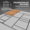 Outsunny 13 x 11ft Metal Garden Shed, Outdoor Storage Tool House with Ventilation Slots, Foundation Kit and Lockable Double Doors