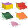 HOMCOM 6 Piece Soft Play Equipment, Kids Foam Blocks Toys for Climb and Crawl, Indoor Activity Play Set Playground for Toddler 1-3 Years Old, Red