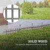 Outsunny Decorative Garden Fencing, 4PCs Outdoor Fence Panels, Wooden Landscape Flower Bed Border Edging, Grey