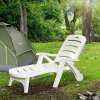 Outsunny Set of 2 Folding Sun Lounger with Wheels, 5-Position Adjustable Outdoor Deck Chair Furniture, Garden Beach Patio Pool Lounger Recliner Seat, White