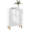 HOMCOM Narrow Shoe Cabinet with High Gloss, Slim Shoe Storage Cabinet with Soft-Close Hinges and Adjustable Shelves for 15-20 Pairs of Shoes