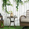 Outsunny Outdoor Garden Table with 38mm Dia. Umbrella Hole, Cast Aluminium Patio End Table with Anti-slip Foot Pads for Garden, Patio, Balcony, 54 x 54cm, Bronze Tone