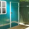 Outsunny 7 x 4ft Storage Shed Galvanised Steel Garden Shed, Metal Shed with Foundation Kit, Window, Lockable Wide Door and Air Vents for Outdoor Patio, Green