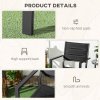 Outsunny 2 Pieces Garden Dining Chairs, Aluminium Outdoor Armchair for 2 with Breathable Mesh Fabric, Stackable Design, Black
