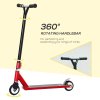HOMCOM Stunt Scooter, 360 Entry Level Tricks Scooter w/ Lightweight Aluminium Deck and ABEC 7 Bearing, For Age 14+ Beginners, Red