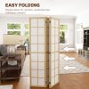 HOMCOM 4 Panel Folding Room Divider, Freestanding Privacy Screen, Indoor Room Partition for Living Room, Bedroom and Office, 160 x 170cm