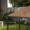 PawHut Outdoor Dog Kennel Puppy Play Pen with Canopy Garden Playpen Fence Crate Enclosure Cage Rotating Bowl 211 x 141 x 151 cm