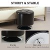 HOMCOM 360 Swivel Foot Stool Round PU Footstool with Thick Sponge Padding and Solid Steel Base