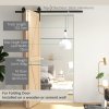 HOMCOM 5FT/152.5CM Bi-Folding Sliding Barn Door Hardware Track Kit, Heavy Duty Sliding Door Kit for 2 Doors with J Shape Hanger