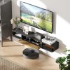 HOMCOM 120 cm Floating TV Stand Cabinet, Wall Mounted TV Cabinet with Open Compartments and Flip Door, Modern Entertainment Media Console for Living Room, Charcoal Grey