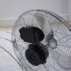 HOMCOM 16 Inches Chrome Metal Floor Fan, High Velocity 3-Speed Home Gym with Adjustable Head, Portable Desk & Table Fan Air Circulator for Home Office, Powerful Airflow, Quiet Operation