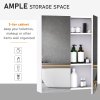 HOMCOM Mirror Cabinet, Wall Mount Bathroom Storage Cabinet with Adjustable Shelf, Double Door Cupboard, 60 x 15 x 75 cm