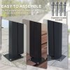 Outsunny Retractable Side Awning, Garden Privacy Screen Divider, Full Cassette Wind Breaker for Hot Tub, Balcony, Terrace, Pool, 400 x 160cm, Light Grey