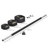 HOMCOM 20kg Adjustable Barbell Set Plate Bar Clamp Rod Home Gym Sports Area Exercise Ergonomic Black