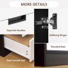 HOMCOM 3 Drawer 2 Door Wardrobe, Modern Clothes Storage Cupboard Unit with Hanging Rod, Bedroom Wardrobe with Soft Closing Hinge, 50D x 80W x 180Hcm, Black
