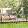 Outsunny Decorative Garden Fencing, 24 in x 9.8 ft Outdoor Picket Fence Panels, 5PCs Rustproof Metal Wire Landscape Flower Bed Border Edging Animal Barrier, Swirls