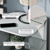 HOMCOM Modern Side Table Three Layer Bedside Table Nightstand with 2 Storage Shelves, for Living room, Bedroom