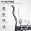 HOMCOM Office Chair, Fabric Computer Desk Chair with High Back, Swivel Wheels, Armrest, Tilting Function, Height Adjustable for Home, Grey