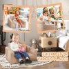 AIYAPLAY Toddler Sofa, Kids Sofa Bed, 2 in 1 Recliner Foldable Kids Armchair with Washable Cushion, Cover, for 1.5-3 Years Old, One Seater, Khaki