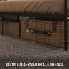 HOMCOM 5ft4 King Metal Bed Frame, Steel Bed Base with Headboard and Footboard, 31cm Under-bed Storage Space and Metal Slat Support for Bedroom, 165 x 211cm, Black